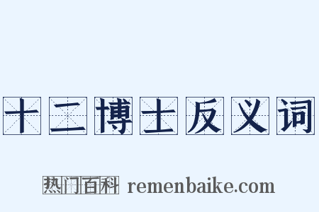 十二博士反义词是什么意思的图片